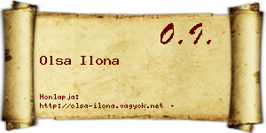 Olsa Ilona névjegykártya